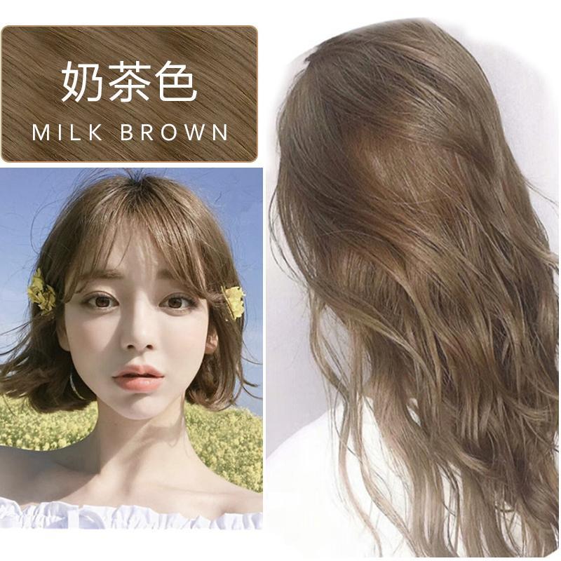 网红奶茶色染发剂膏2020流行色自己在家染纯植物蜂蜜
