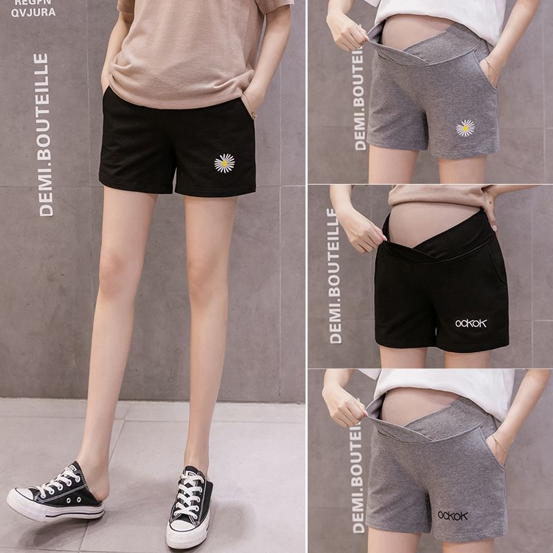 Autumn and winter pregnant women's shorts summer fashion wear trendy mom loose thin sports wide leg bottoming shorts Maternity Pants spring