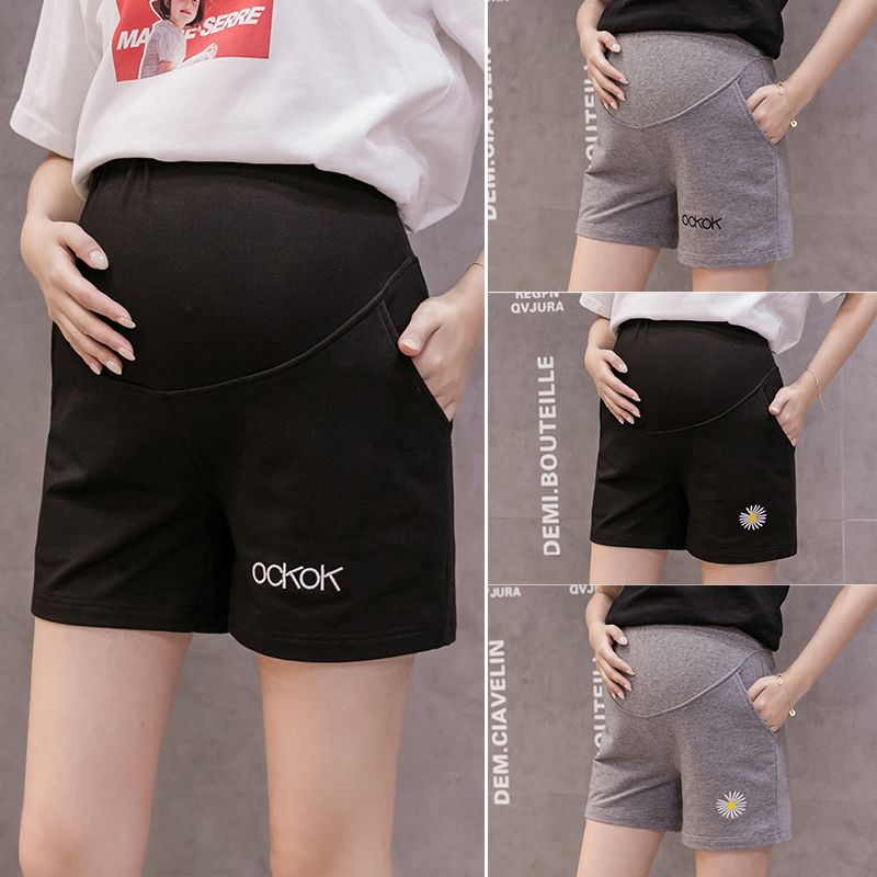 Autumn and winter pregnant women's shorts summer fashion wear trendy mom loose thin sports wide leg bottoming shorts Maternity Pants spring