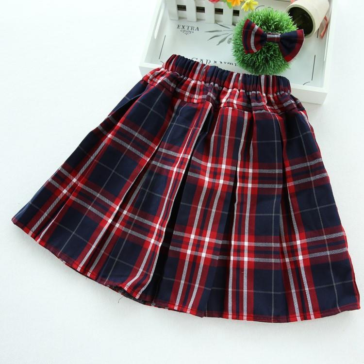 夏季女童短裙中大童格子半身裙子小學生校服班服學院風百褶小短裙