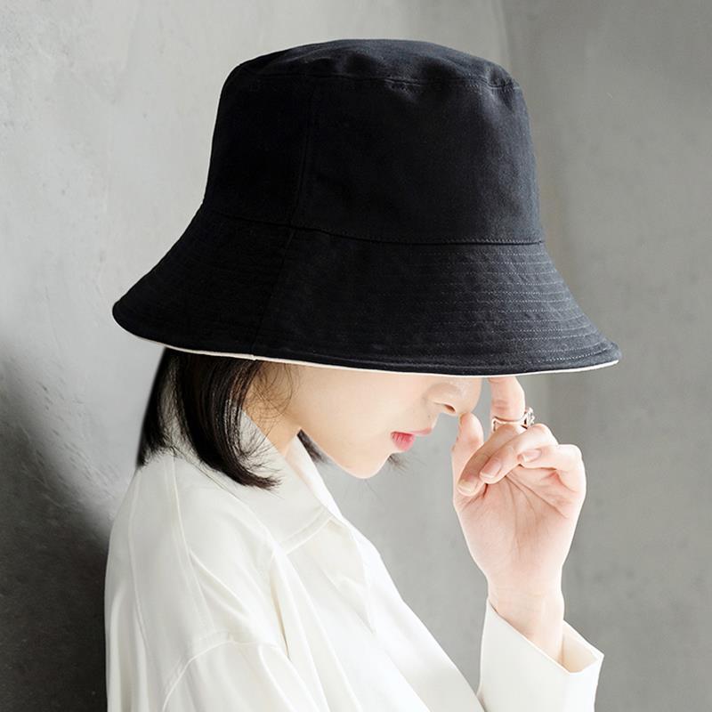 Korean version of the fisherman's hat women's sun hat women's summer double-sided UV protection sun hat all-match Japanese sunscreen hat
