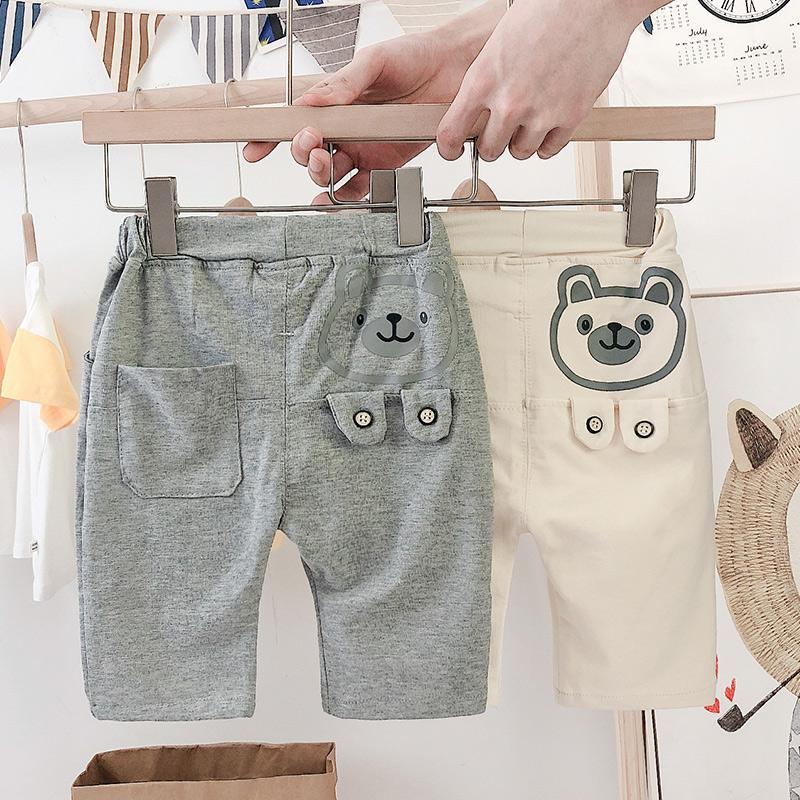Boys' summer knitted cheffel Capris children's summer breathable lightweight shorts boys' cartoon pants