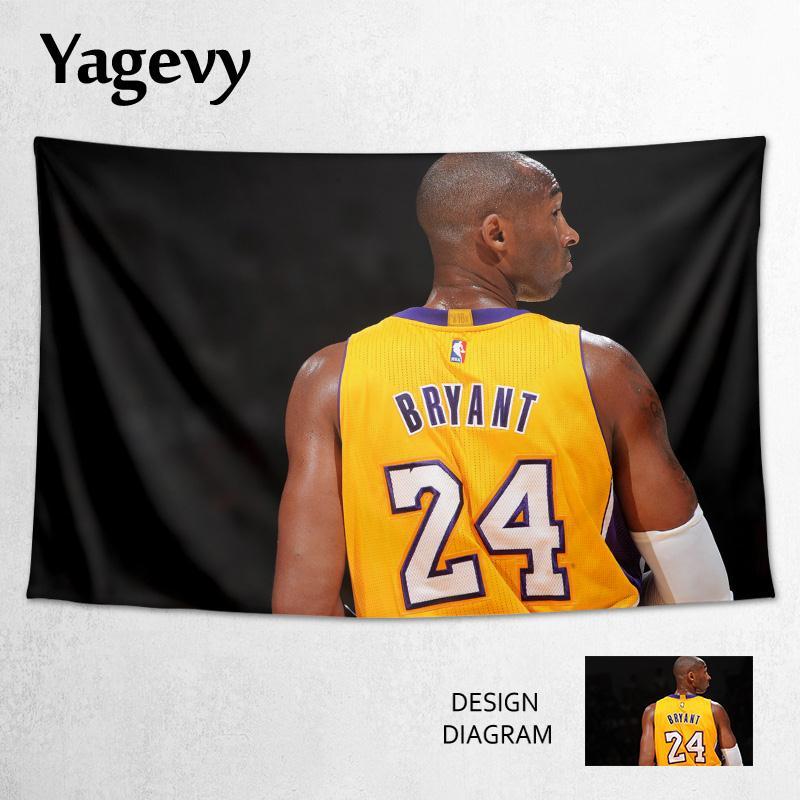 湖人科比布莱恩特kobe bryant黑曼巴装饰海报背景布挂布墙布挂毯