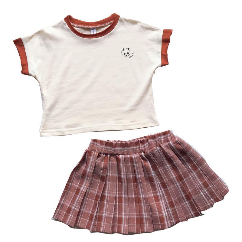 Girls' net red suit children's summer dress baby's foreign style 2020 summer fashionable children's short sleeve pleated skirt fashion