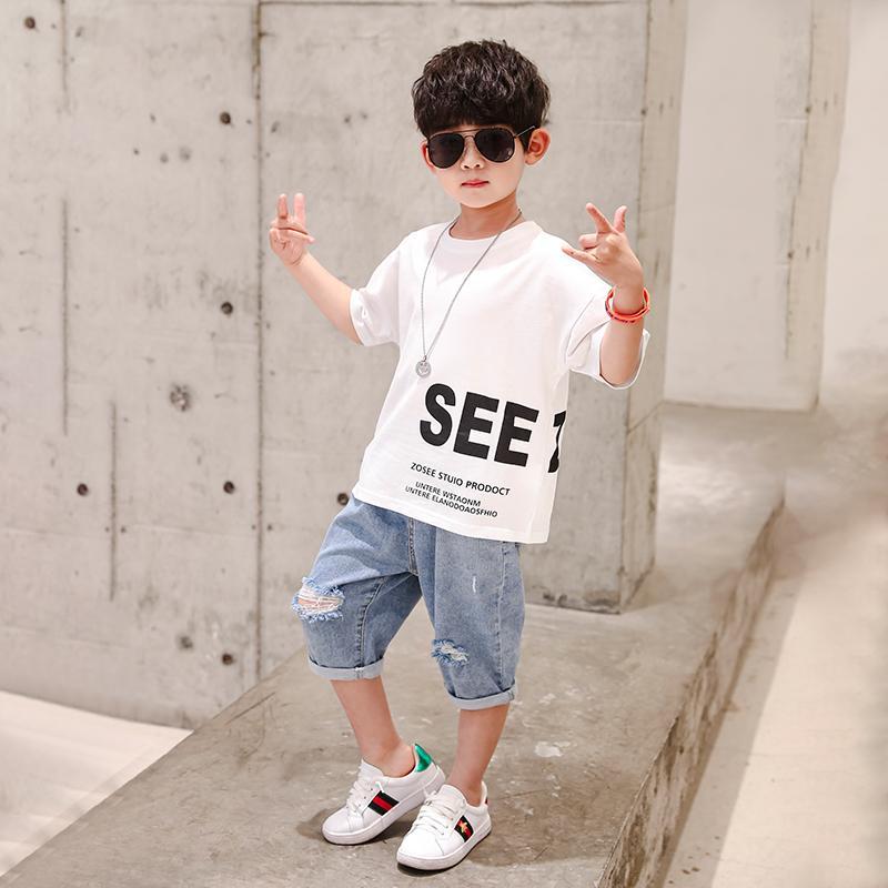 Children's clothing boys summer suit 2020 new CUHK boys handsome short sleeve foreign style summer Korean fashion clothes