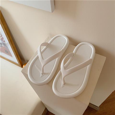 Couple flip flops ins tide non-slip bath thick bottom pinch sandals and slippers women net red beach shoes men