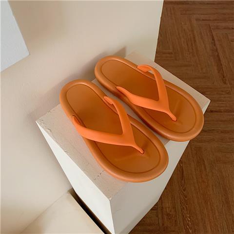 Couple flip flops ins tide non-slip bath thick bottom pinch sandals and slippers women net red beach shoes men