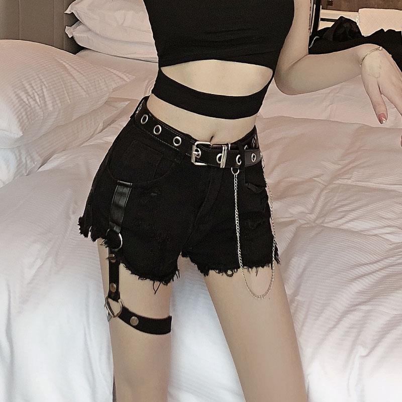 Spring and summer 2020 new large size fat MM sexy high waist jeans shorts for women loose and thin A-line wide leg hot pants fashion