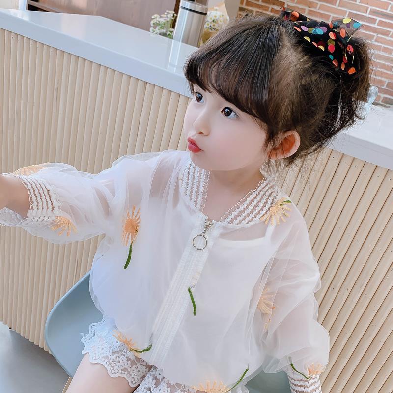 兒童防曬衣2023夏裝女童洋氣外套薄款小童防曬服韓版女寶寶皮膚衣
