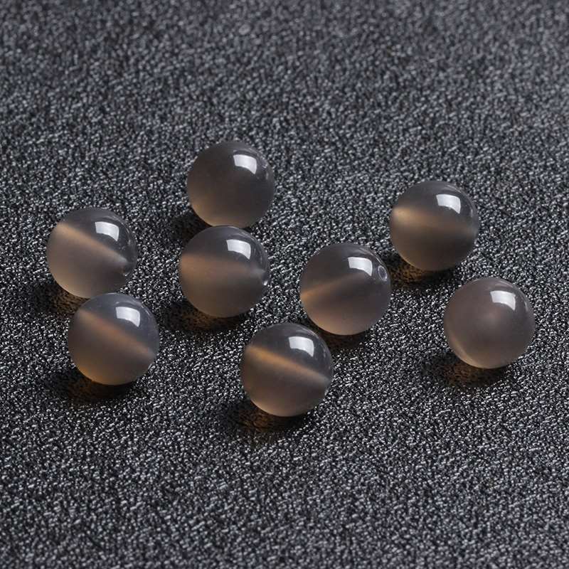 正品7a天然灰玛瑙散珠子半成品DIY水晶饰品配件灰色珠子单珠串珠