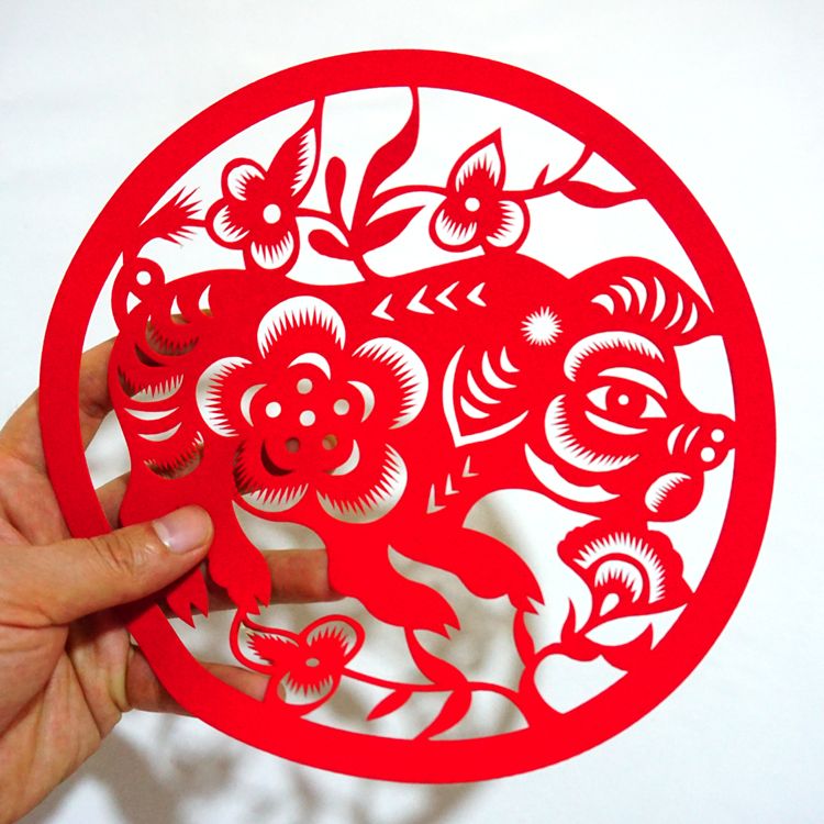 12生肖剪纸窗花植绒布牛年春节新年幼儿园动物贴纸牛贴画2021年画