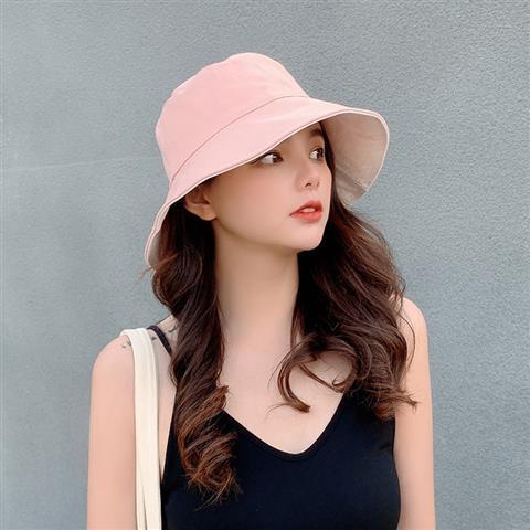 Double-sided fisherman hat female net red Korean version of the trendy all-match Japanese sunshade sunscreen UV sun hat summer hat