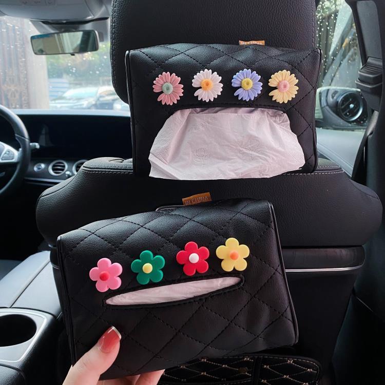 车载纸巾盒女创意挂式椅背遮阳板车内用卡通可爱网红汽车抽纸盒套