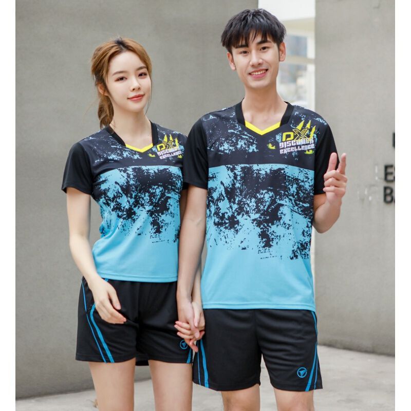 New quick drying half sleeve badminton shirt men's and women's short sleeve T-shirt couple sports net table tennis training clothes summer