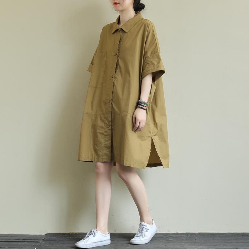 大碼女裝寬鬆襯衫上衣女短袖夏天裙子2023新款連衣裙女夏裝襯衣女