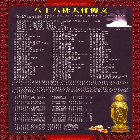 八十八佛大忏悔文八十八佛画像佛像结缘88佛像画手工相纸双面塑封