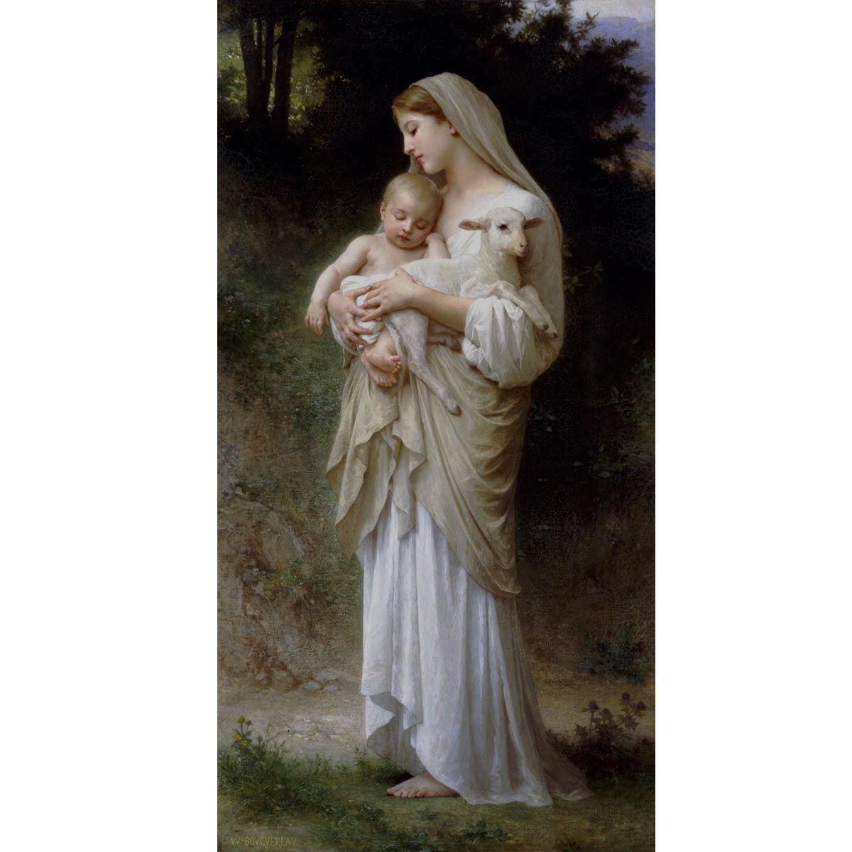 布格罗 bouguereau 097人物油画 圣母女子写实油画  50-97