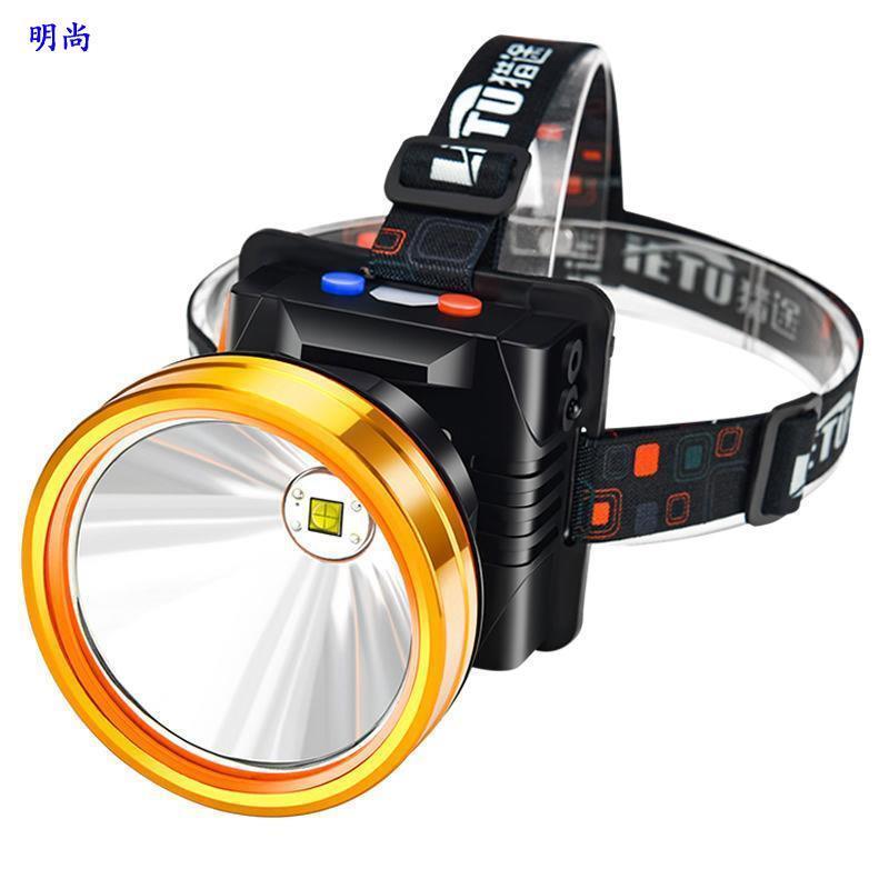 夜钓锂电池康铭头灯防水灯探照大功率led探露变焦电筒五头进口