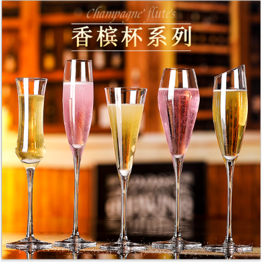 Household crystal Champagne Cup wedding slant goblet creative straight tube sweet sparkling wine cup wedding business pair