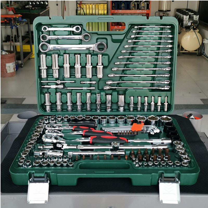 121件150扳手工具套装 修车组合汽车维修小飞套筒工具箱大全万能