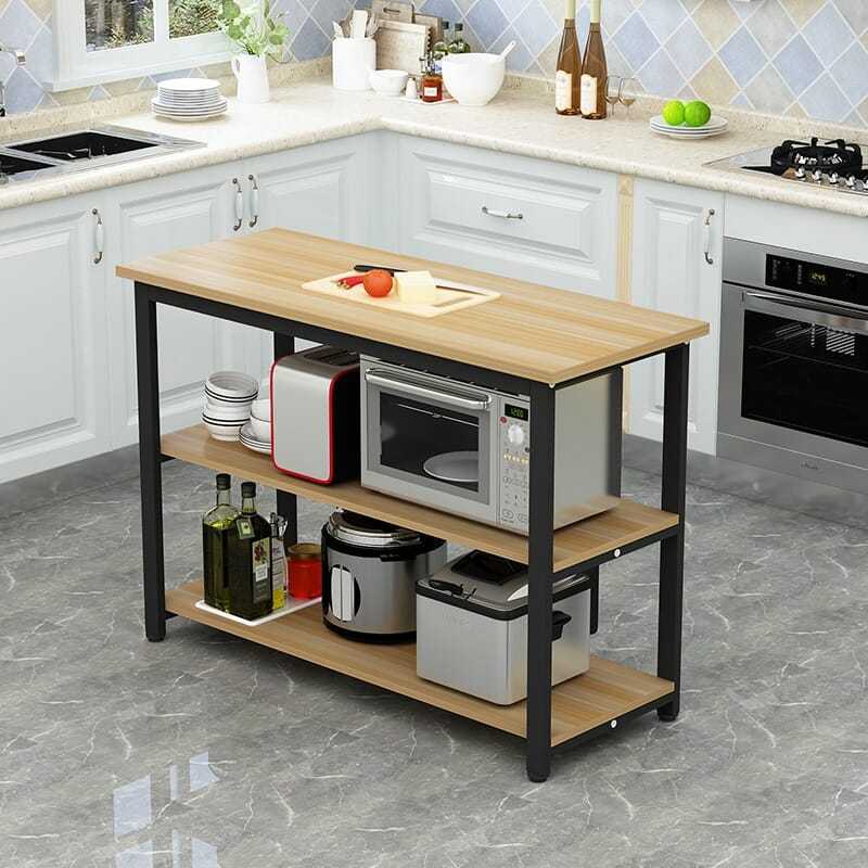 厨房桌子双层小长桌子简易长方形切菜台家用桌子置物架多功能定制