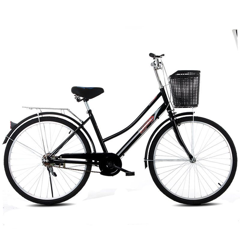 美利达通勤成人24寸26寸自行车女式单车男式轻便车老式自行车载小
