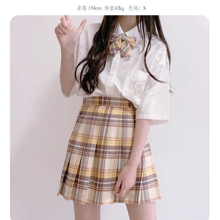 jk shirt female student Korean version loose short-sleeved summer DK uniform top loose and versatile Japanese black BF couple