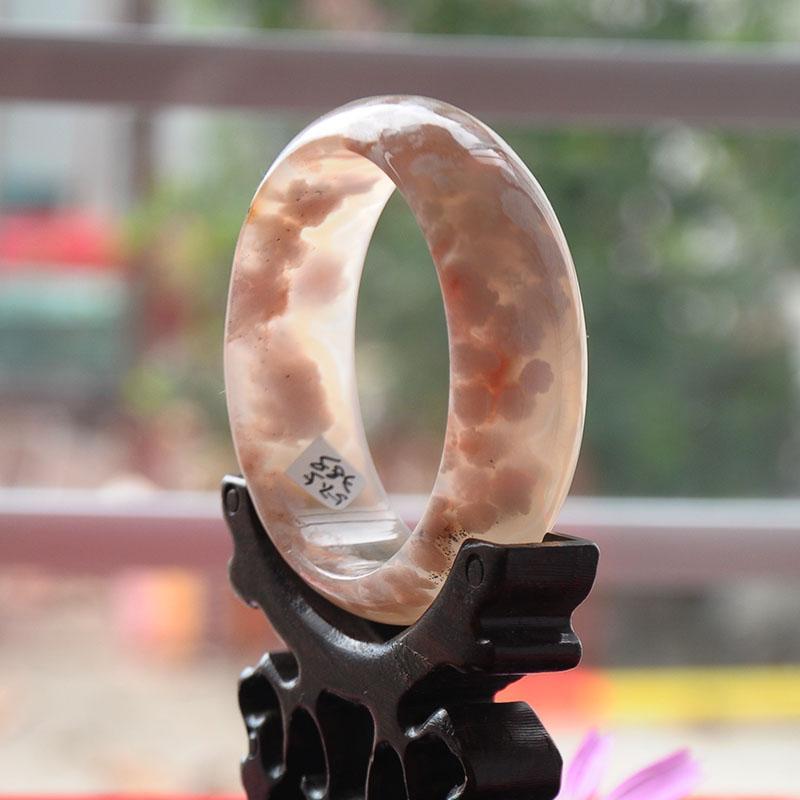 【一物一图】保真天然樱花玛瑙手镯女款高档玉手镯子送妈妈女友