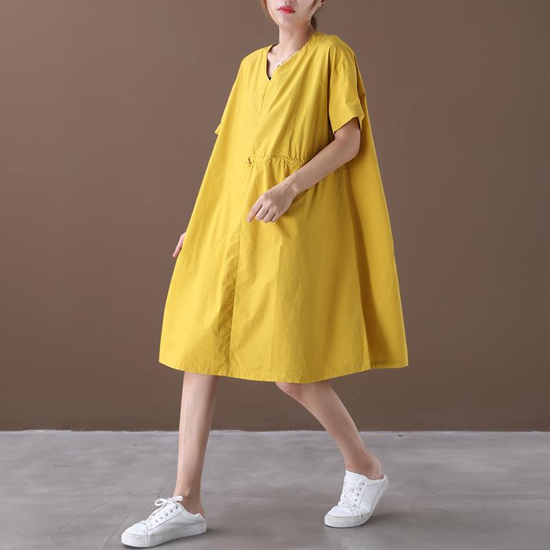 大碼女裝200斤連衣裙2022新款夏裝韓版寬鬆文藝V領純色大擺裙女夏