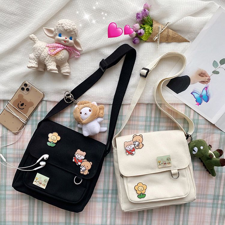 Korean versatile ins forest girl crossbody bag Japanese Harajuku soft girl canvas bag cute student shoulder bag