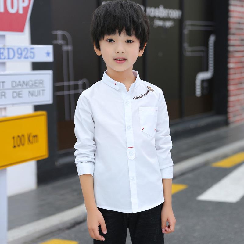 长袖卡通动漫男童夏装纯棉衬衫12到15岁洋气帅气学生表演潮流韩版