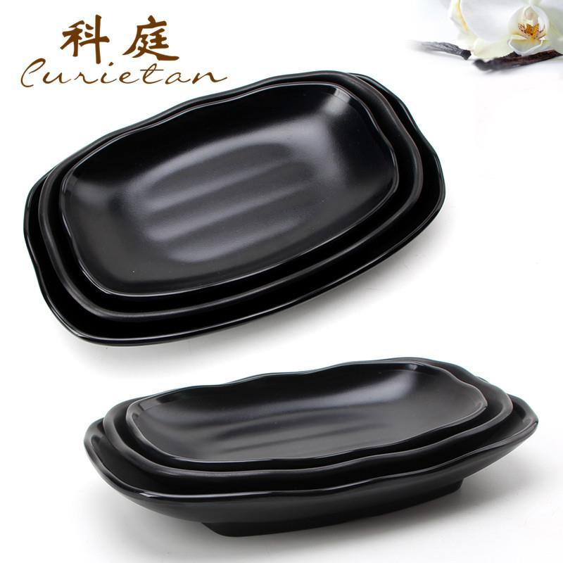 科庭磨砂仿瓷密胺餐具日式料理寿司碟子家用凉菜盘塑料肠粉烧烤盘