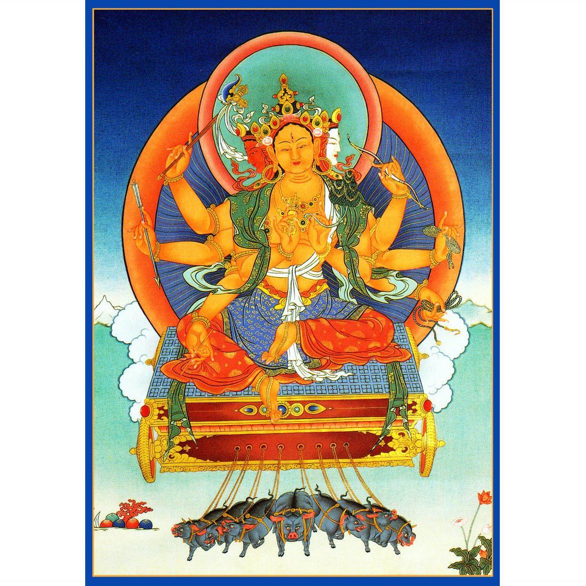 佛陀画像护法光明佛母摩利支天画像图积光具光佛母像塑封