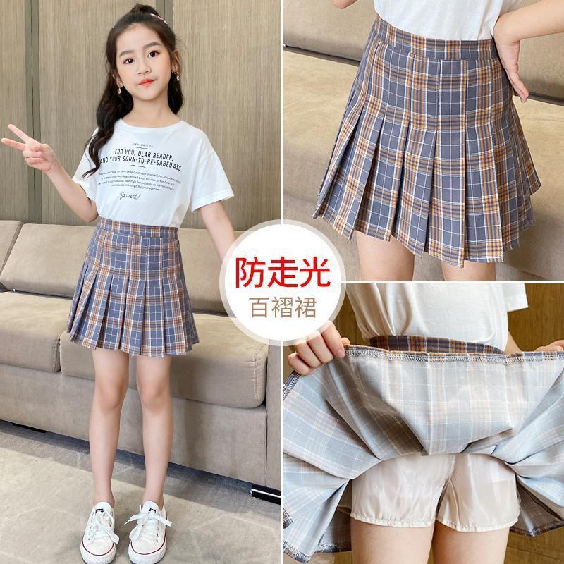 兒童JK半身裙新款洋氣短裙小女孩夏天防走光兒童百褶裙薄款裙子