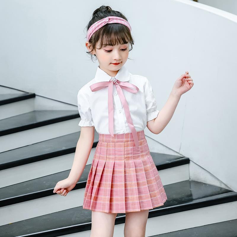 Girl's pleated skirt new net red children's plaid skirt pants college style primary school student skirt middle school children's skirt