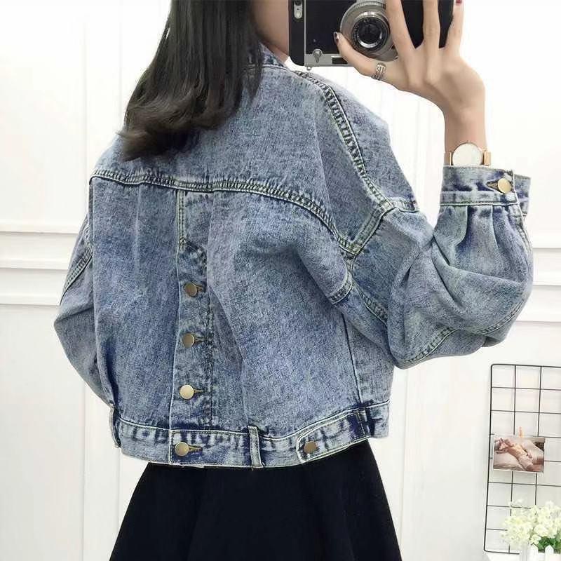 Net red denim jacket female spring and autumn short top student loose Korean version of BF jacket new casual jacket female tide