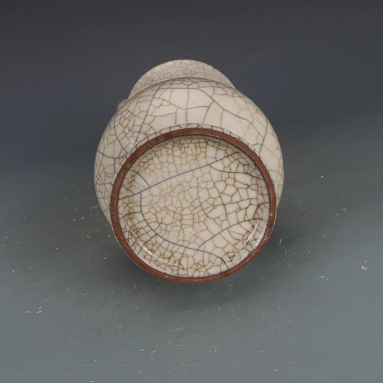 宋哥窑乳白釉双耳尊  保真瓷器古董真品包老保真古玩收藏摆件