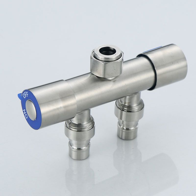 家用卫生间洗衣机出水三通全铜一进分水器