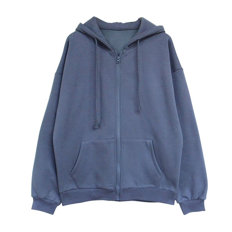 棉ins薄卫衣女学生韩版宽松春秋季新款开衫慵懒bf男友风连帽外套【8天