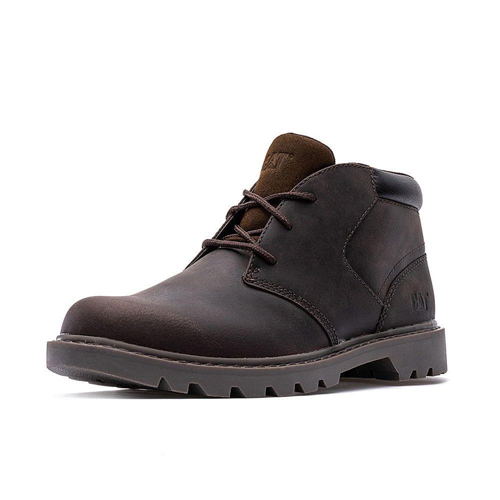 cat/卡特秋冬款男stout牛皮革深褐休闲靴p719204i3fdc17