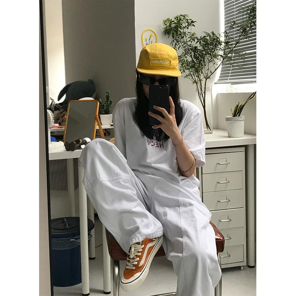 White washed high waist all-match new wide-leg jeans women's trend hip-hop hip-hop loose breathable casual trousers