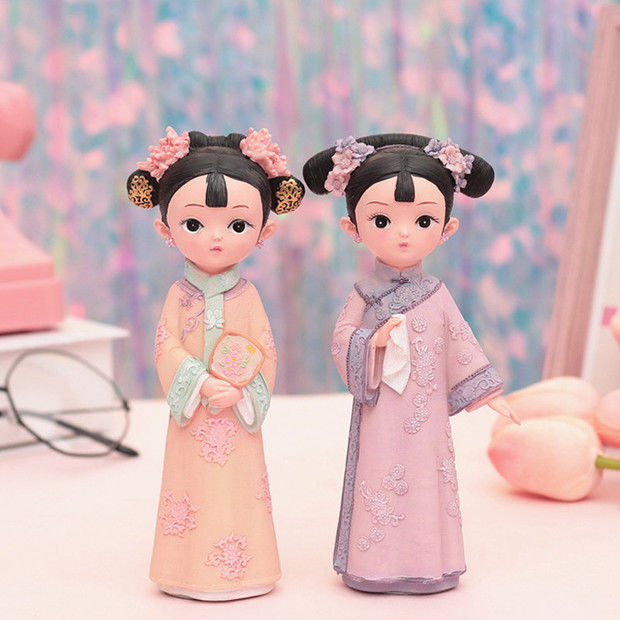 故宫娃娃工艺品摆件中国特色礼品送老外出国礼物北京绢人古装人偶