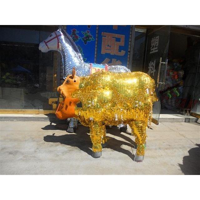 【塑胶牛】红白马纸马 纸牛 殡葬丧葬祭祀用品  纸扎纸活