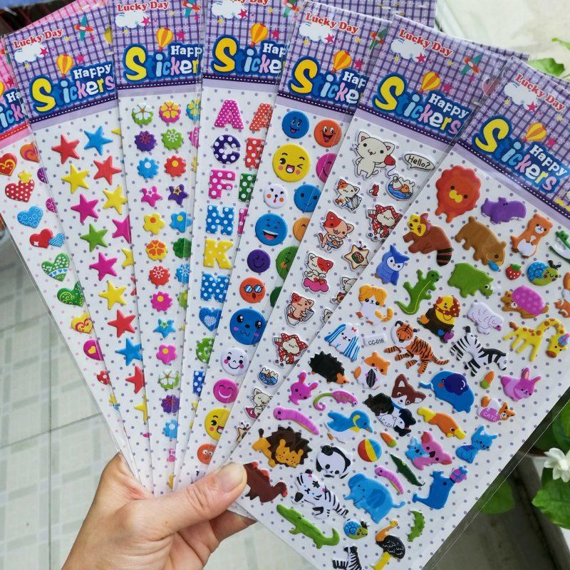 儿童贴纸立体泡泡贴小粘贴儿童奖励贴纸卡通动漫贴画益智玩具贴画