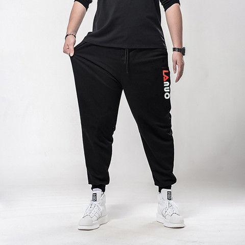 胖哥大码男装休闲裤宽松潮胖子长裤子夏季弹力加肥加大肥佬运动裤