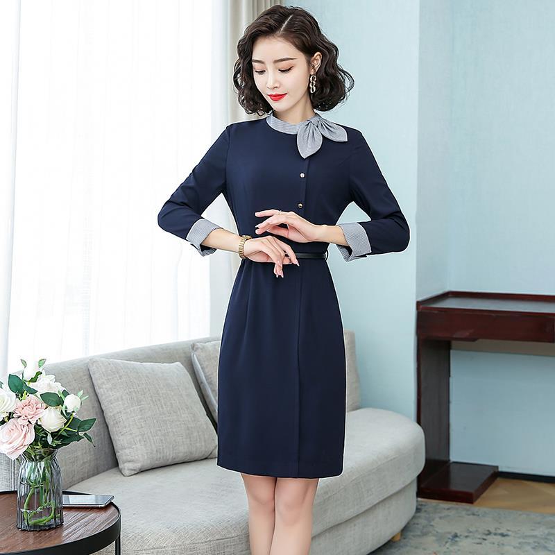 High-end professional dress female summer temperament fashion short-sleeved hotel front desk beautician sales department overalls