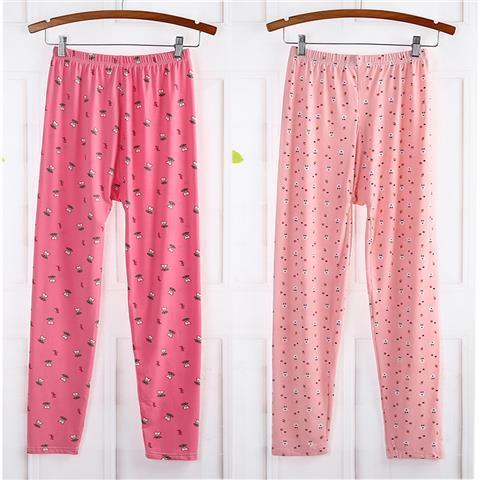 Women's long johns, plus fat and large line trousers, thin floral trousers, modal underpants, air-conditioning pajama pants trousers for home and outdoor wear