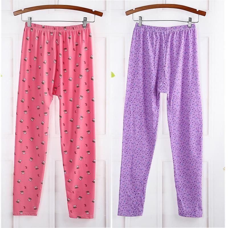 Women's long johns, plus fat and large line trousers, thin floral trousers, modal underpants, air-conditioning pajama pants trousers for home and outdoor wear