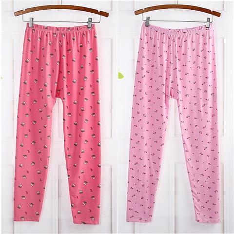 Women's long johns, plus fat and large line trousers, thin floral trousers, modal underpants, air-conditioning pajama pants trousers for home and outdoor wear