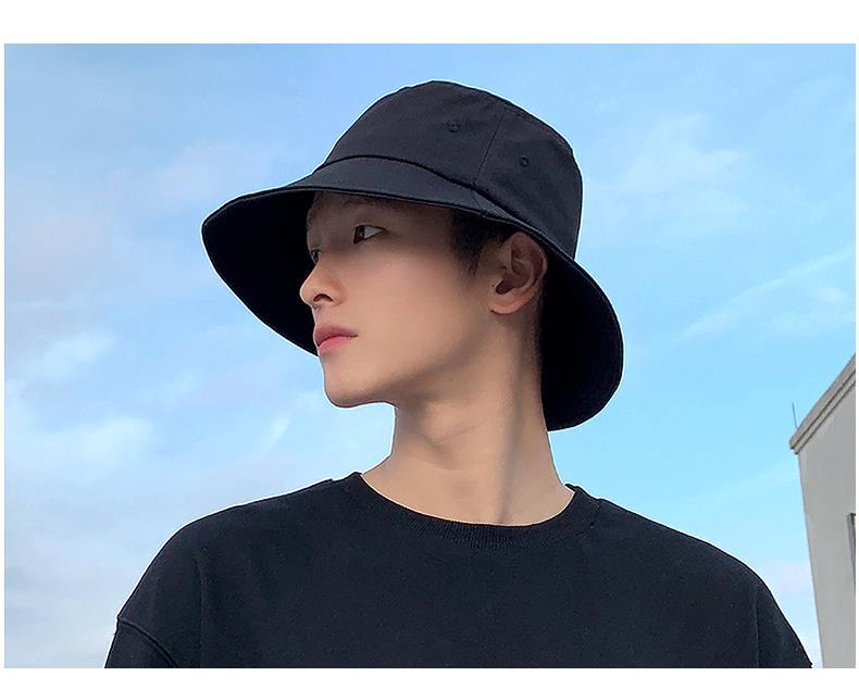 大檐大头围黑色渔夫帽男帽子春夏款韩版潮日系男士遮阳防晒太阳帽